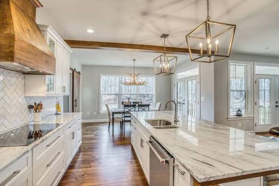 Renovated kitchen with semi-custom cabinetry in an older Somerset Hills, NJ home